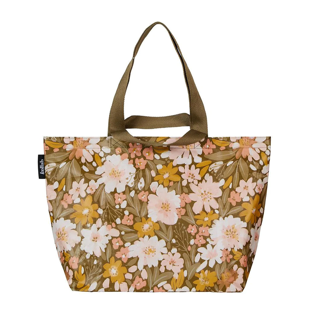 KOLLAB Shopper Tote KHAKI FLORAL Espial Interiors Gifts