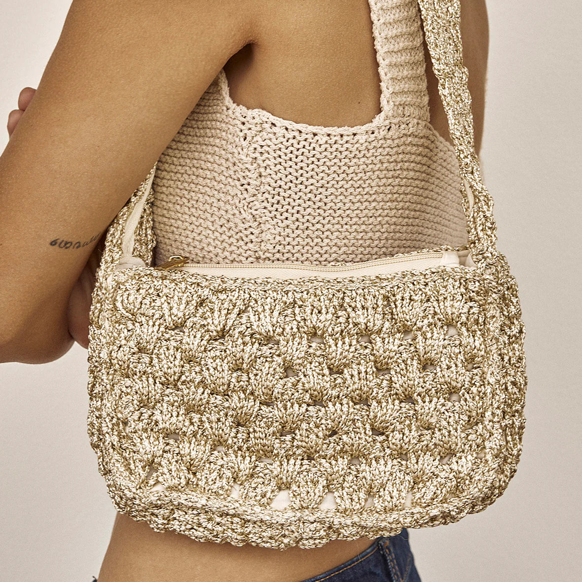 AOE India hand Bag BISCOTTI
