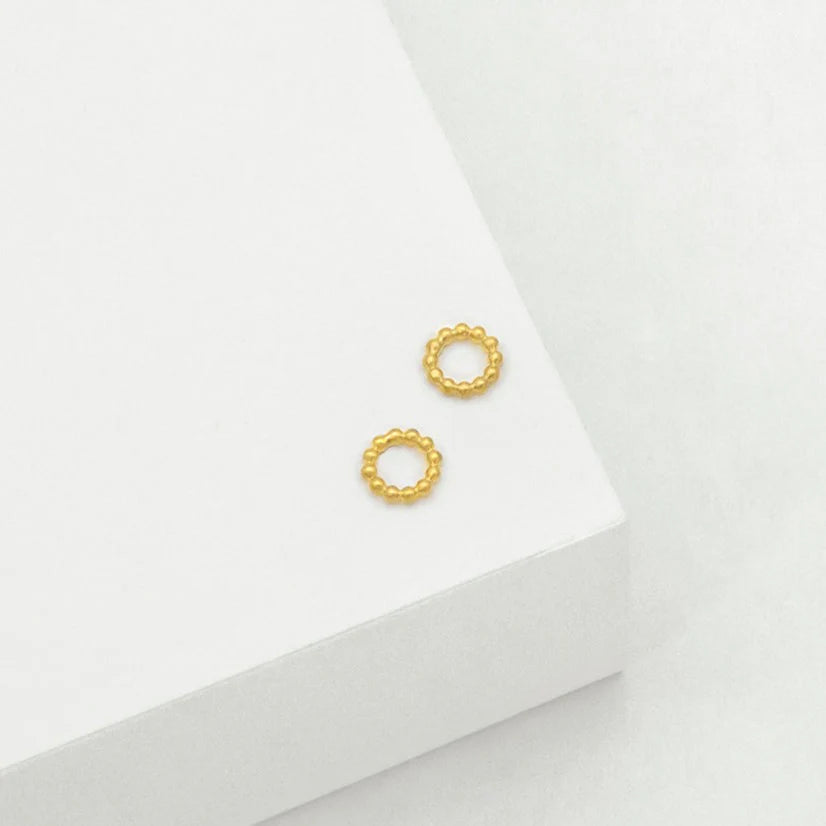 LT Beaded Circle Stud GOLD