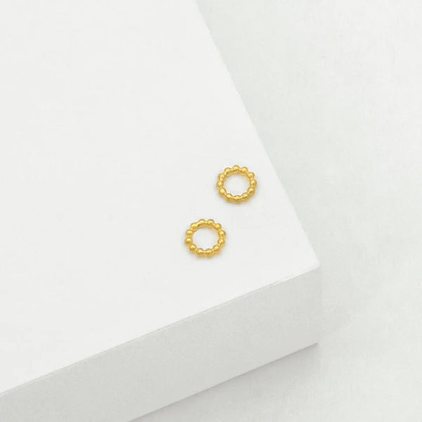 LT Beaded Circle Stud GOLD