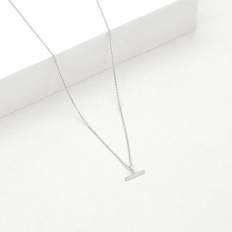 LINDA TAHIJA Mini T-Bar Necklace SILVER