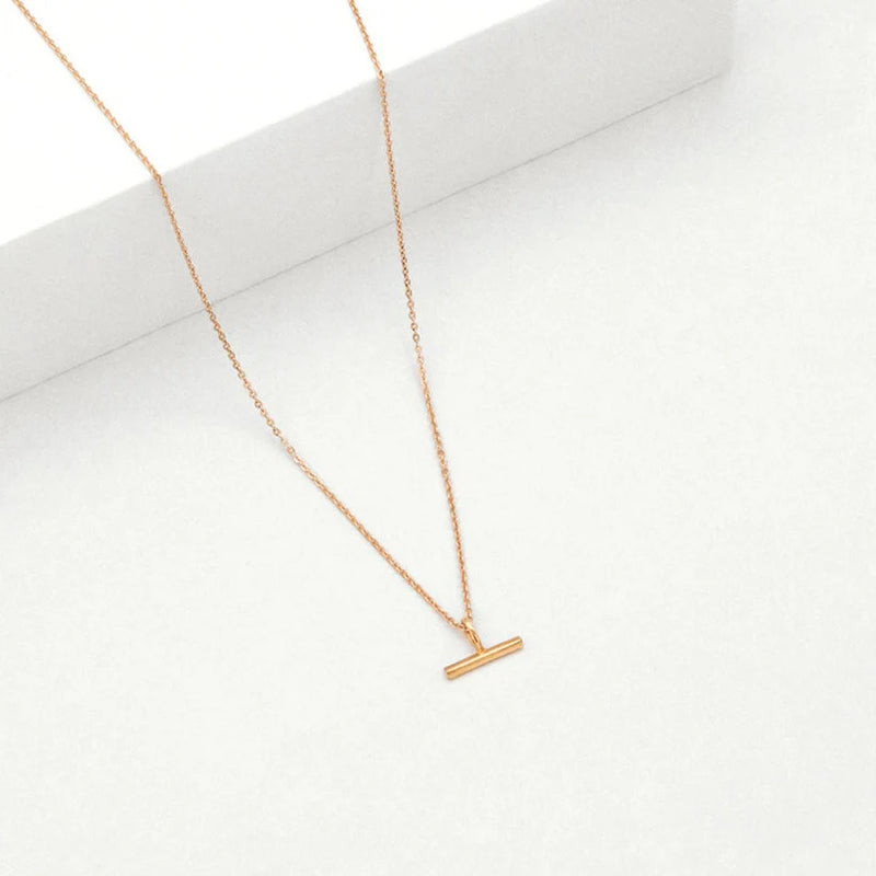 LINDA TAHIJA Mini T-Bar Necklace GOLD