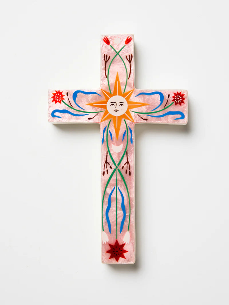 JONES & CO Fable Pink Sun Large Cross