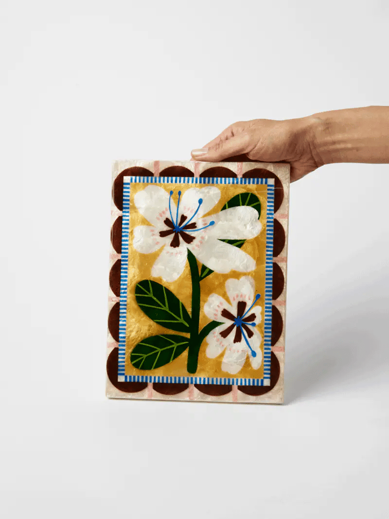 JONES & CO Bloom Nouveau Rectangle WHITE FLOWER