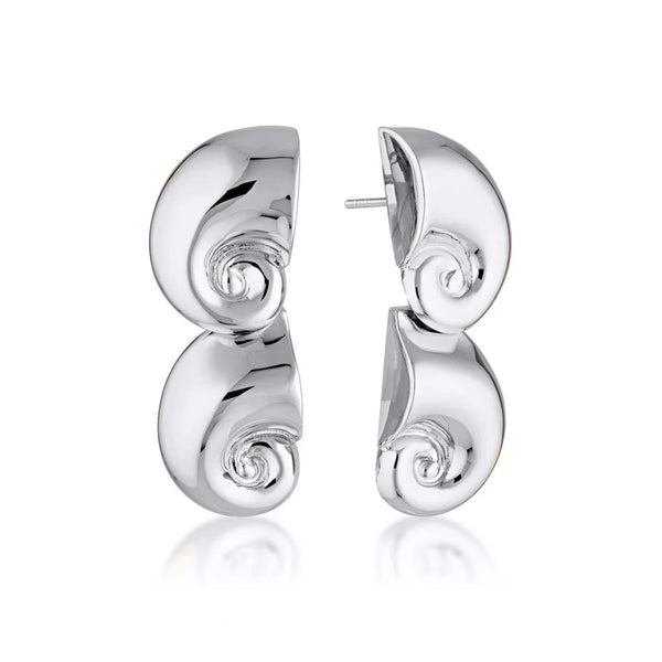 LINDA TAHIJA Nautilus Max Earrings SILVER