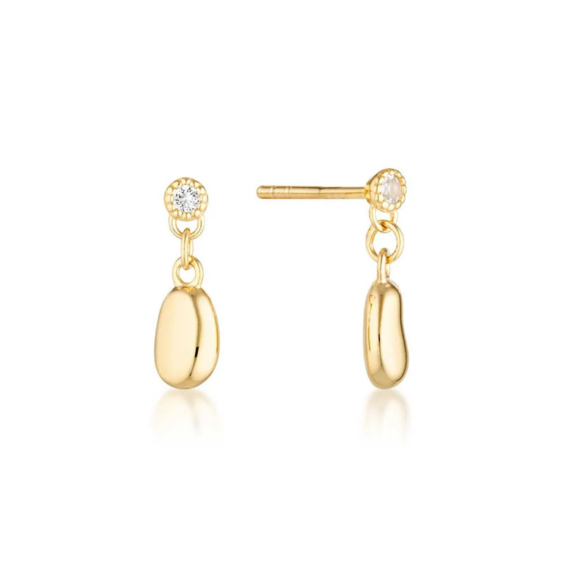 LINDA TAHIJA Alga Earrings White Topaz GOLD