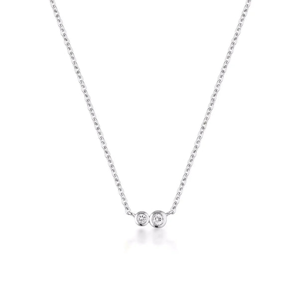 LINDA TAHIJA Duo Necklace White Topaz SILVER