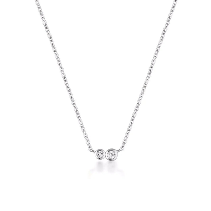 LINDA TAHIJA Duo Necklace White Topaz SILVER