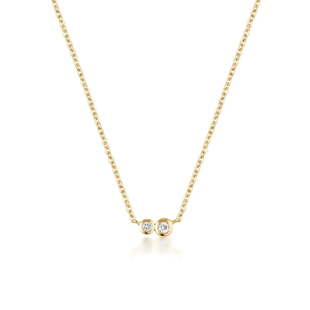 LINDA TAHIJA Duo Necklace White Topaz GOLD