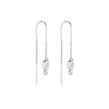 LINDA TAHIJA Form Thread Earrings White Topaz SILVER