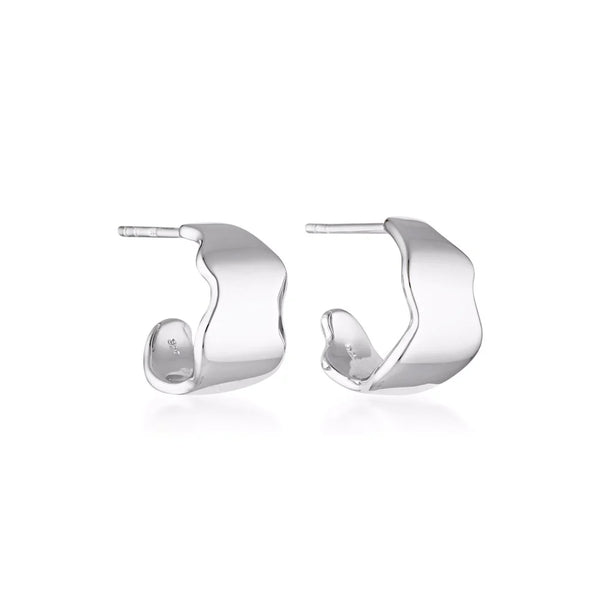 LINDA TAHIJA  Motion Hoop Earrings SILVER