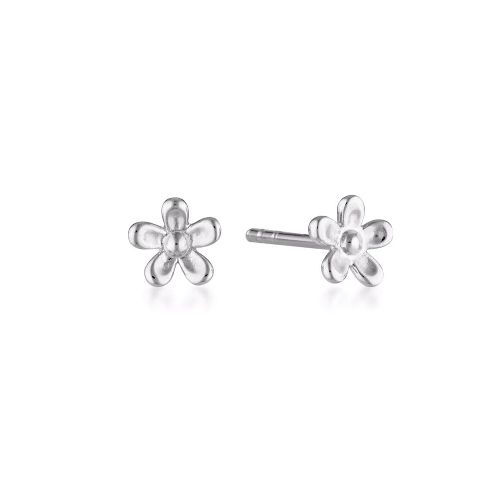LINDA TAHIJA Wild Flower Stud Earrings SILVER