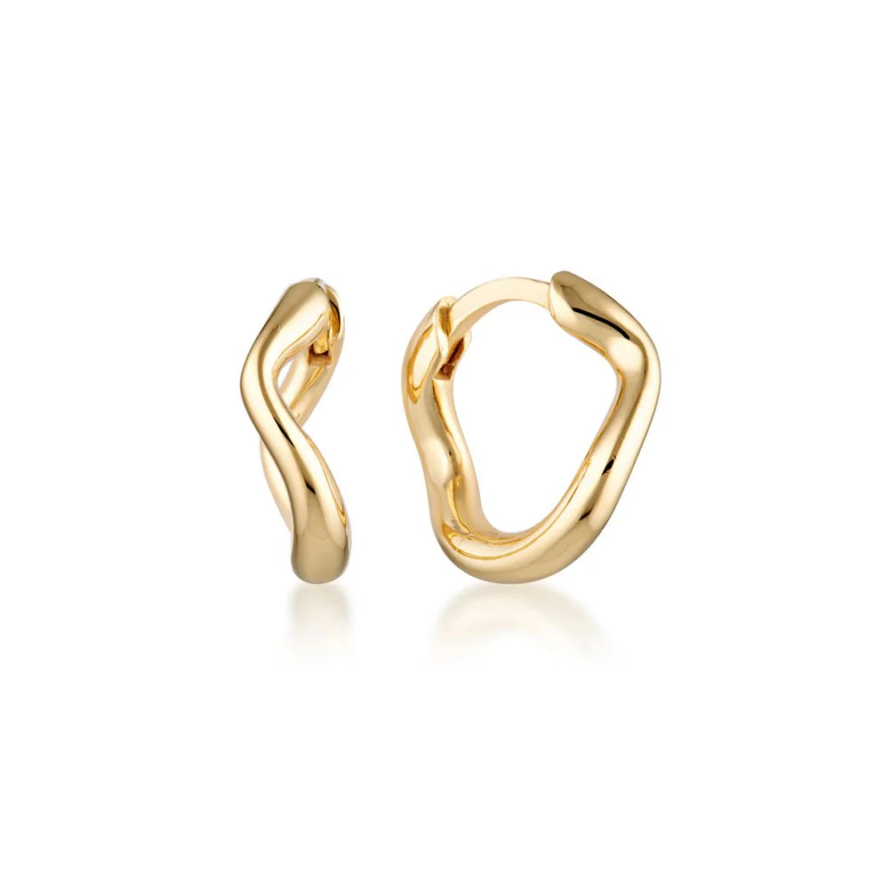 LINDA Mini Cascade Huggie Earrings GOLD