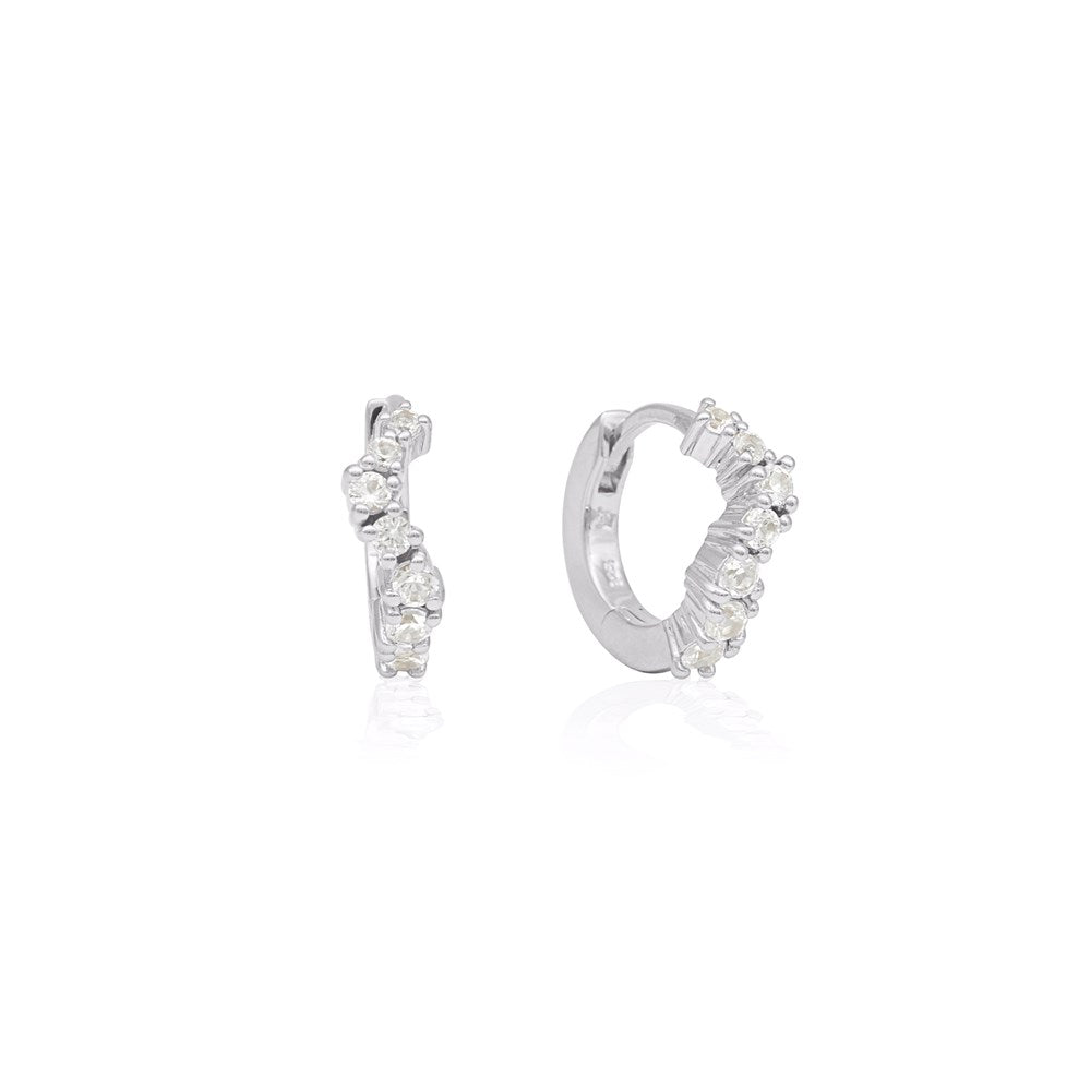 LINDA TAHIJA Ebb Huggie Sapphire SILVER