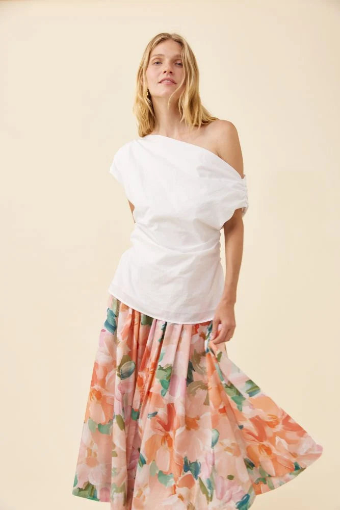 ISLE OF MINE Rosa One Shoulder Top WHITE