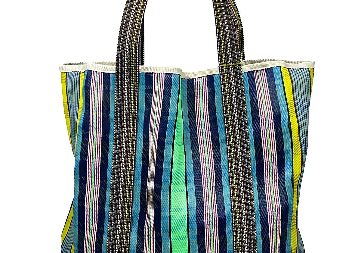 Shaped Market Bag BLUE GREEN MULTI