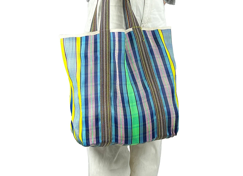 Shaped Market Bag BLUE GREEN MULTI