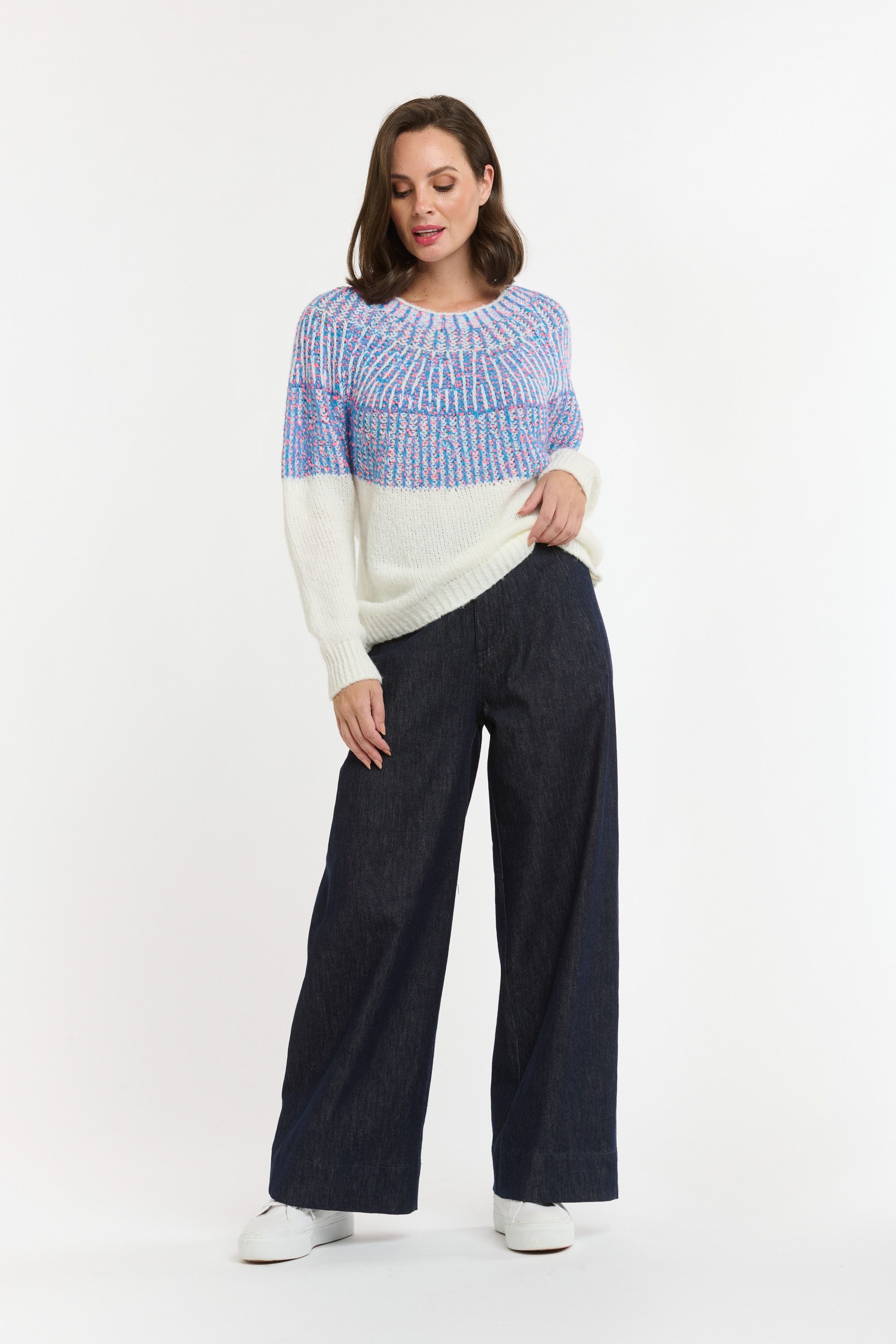 URBAN LUXURY Yoke Jumper BLUE