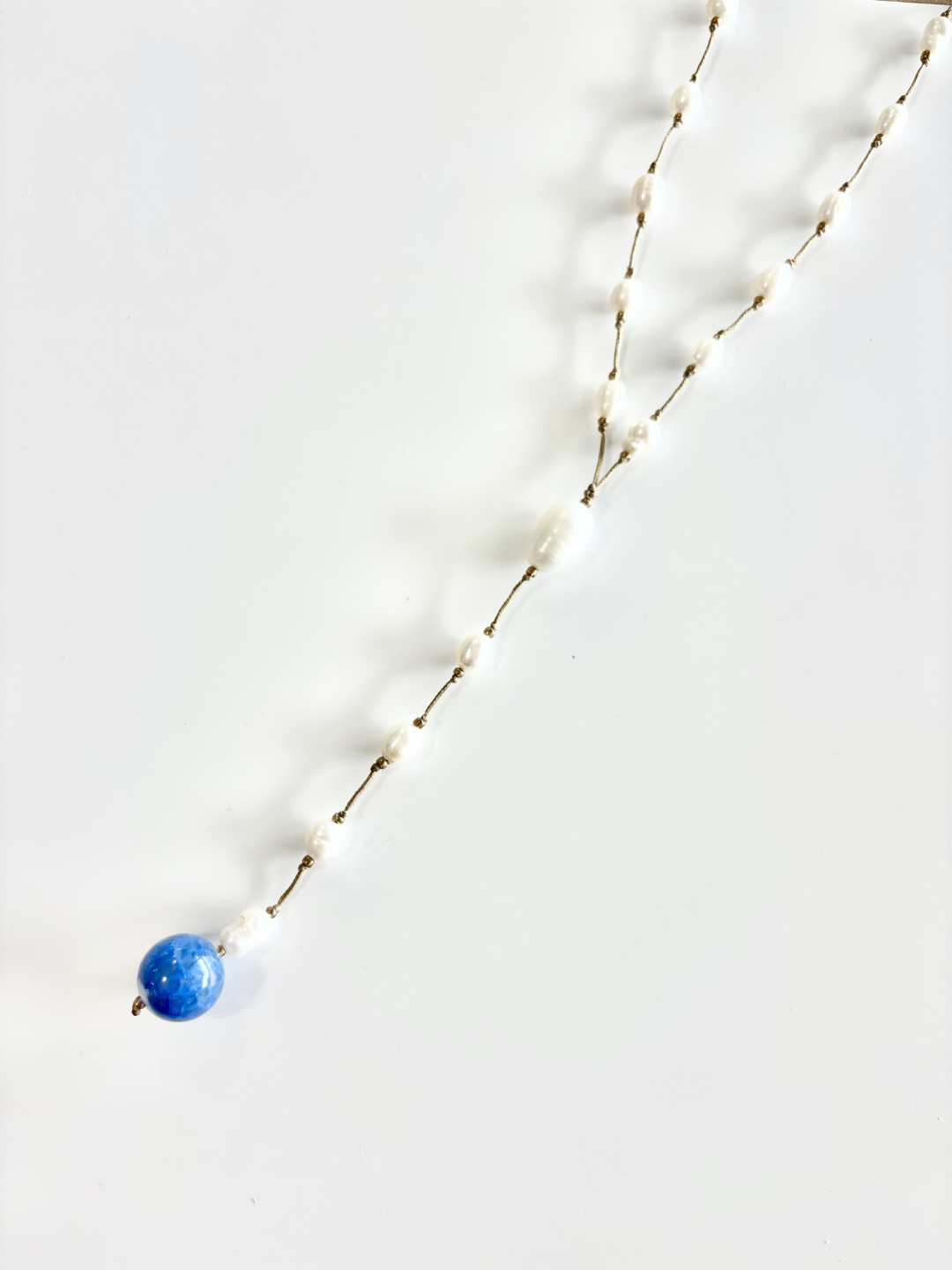 HEI TAI Long Necklace FRESHWATER PEARL & STONE #1