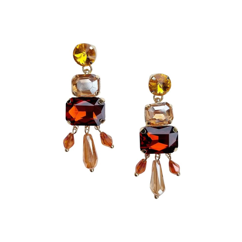 Nala Gem Earrings BROWN