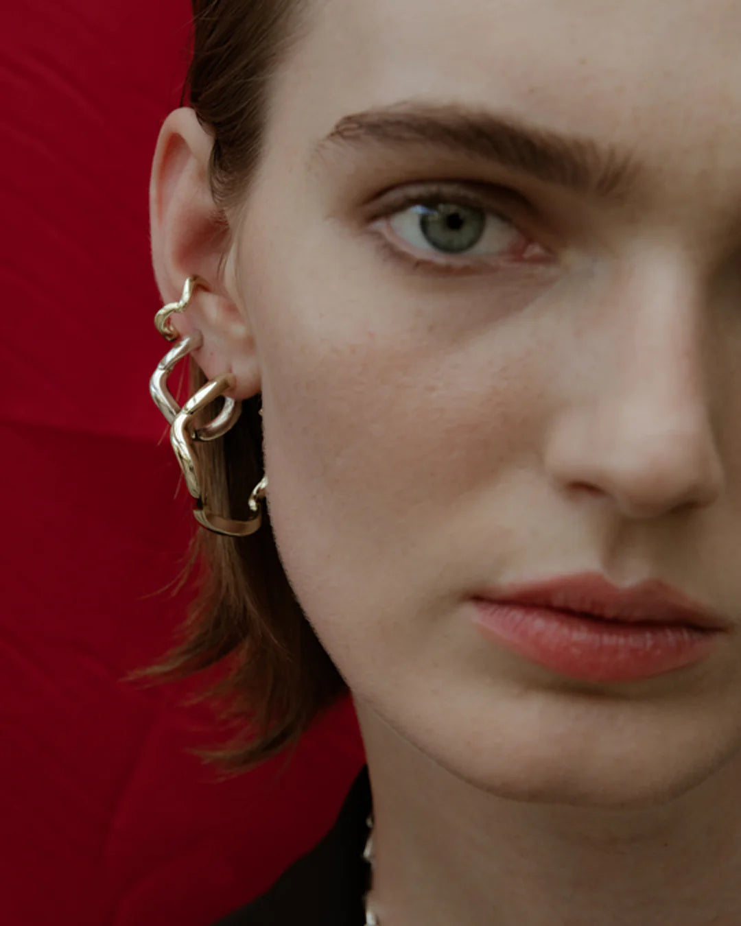 F+H Wave Hoop Earrings Small GOLD