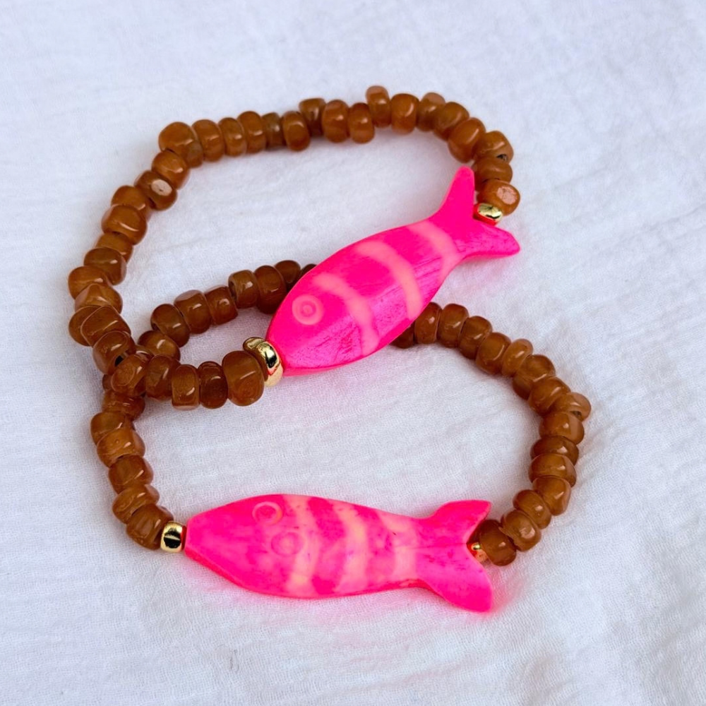 HEI TAI Fortune Bracelet NEON PINK FISH