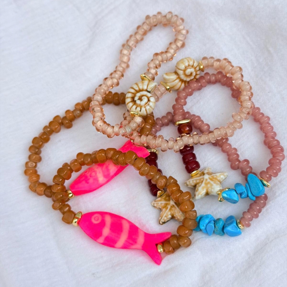 HEI TAI Fortune Bracelet NEON PINK FISH