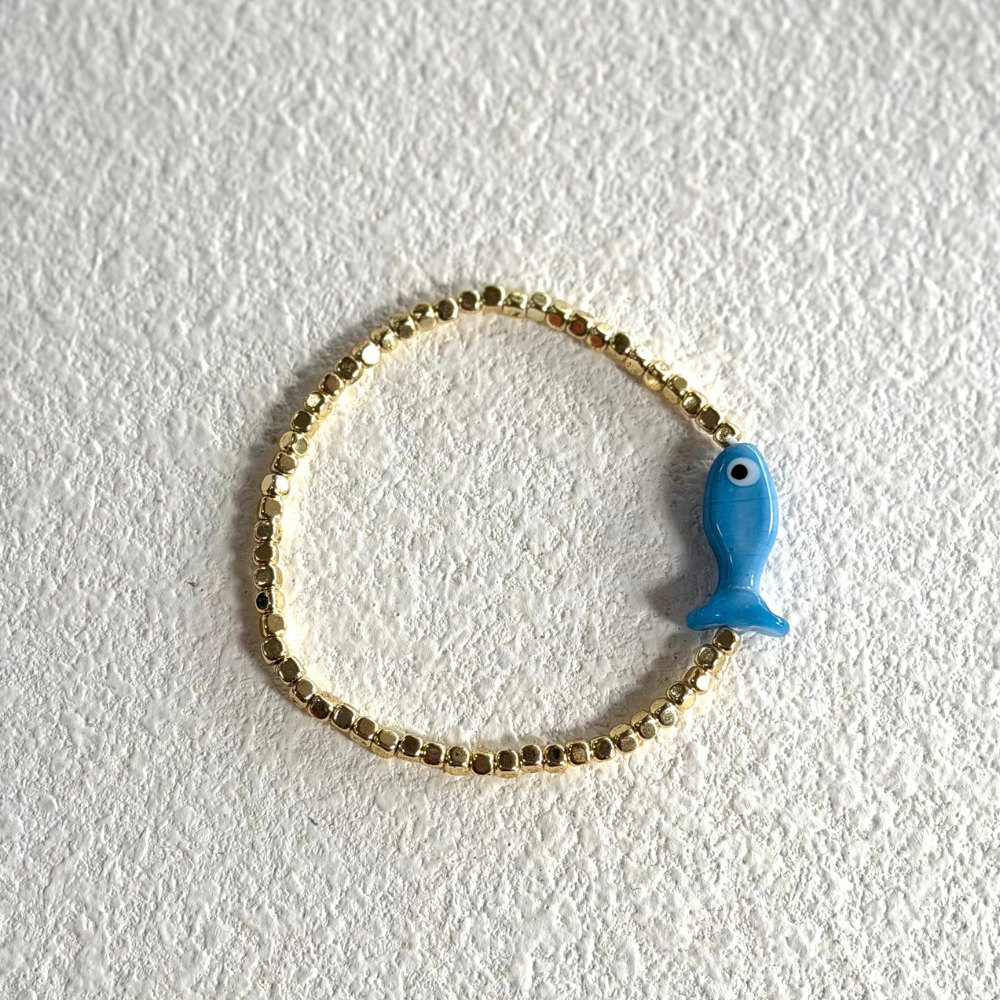 HEI TAI Pesci Gold Bracelet BLUE FISH
