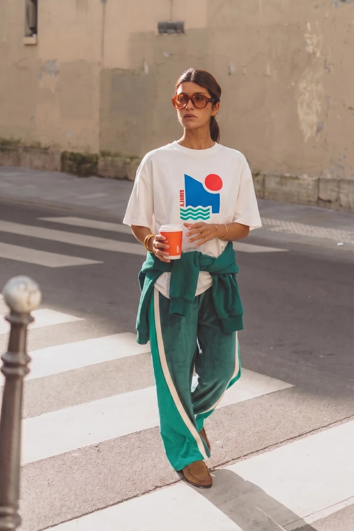 ARAMINTA JAMES Sun Oversized Tee WARM WHITE