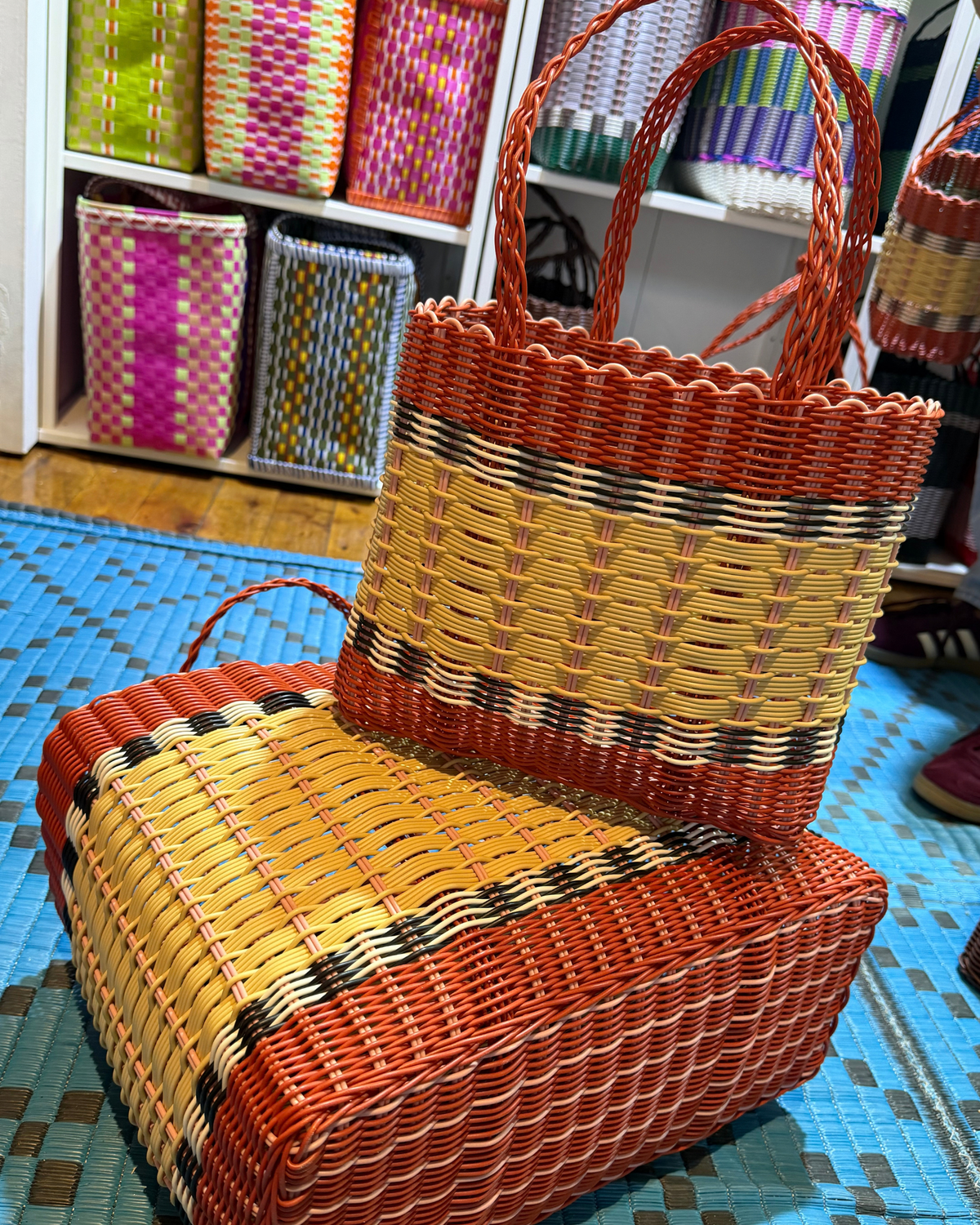 Mira Small Stripe Bag Basket CANYON