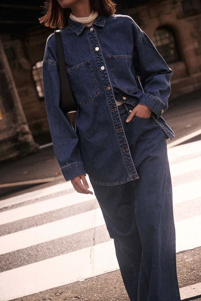 NL Organic Denim Overshirt VINTAGE BLUE