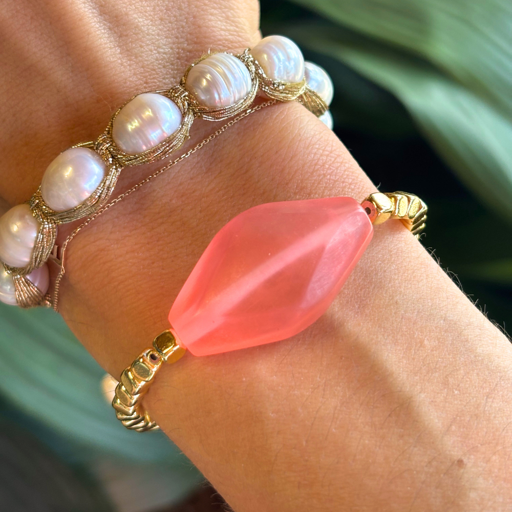 HEI TAI Gold Charm Bracelet PEACH JEWEL