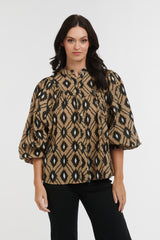 ITALIAN STAR Sybil Blouse DIAMOND CAMEL