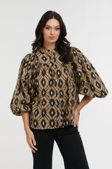 ITALIAN STAR Sybil Blouse DIAMOND CAMEL