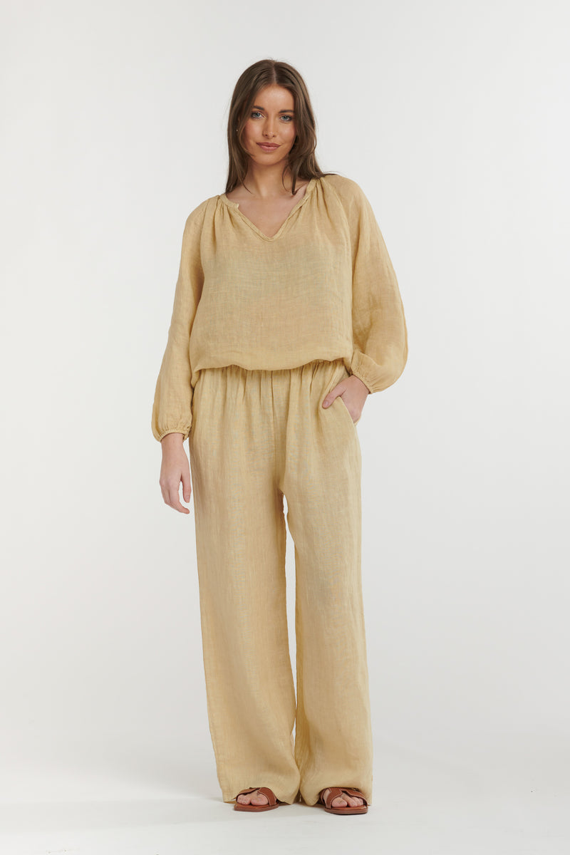 URBAN LUXURY Linen Top HEMP