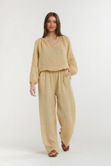 URBAN LUXURY Linen Top HEMP