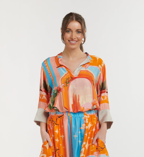 URBAN LUXURY Viscose Top ORANGE