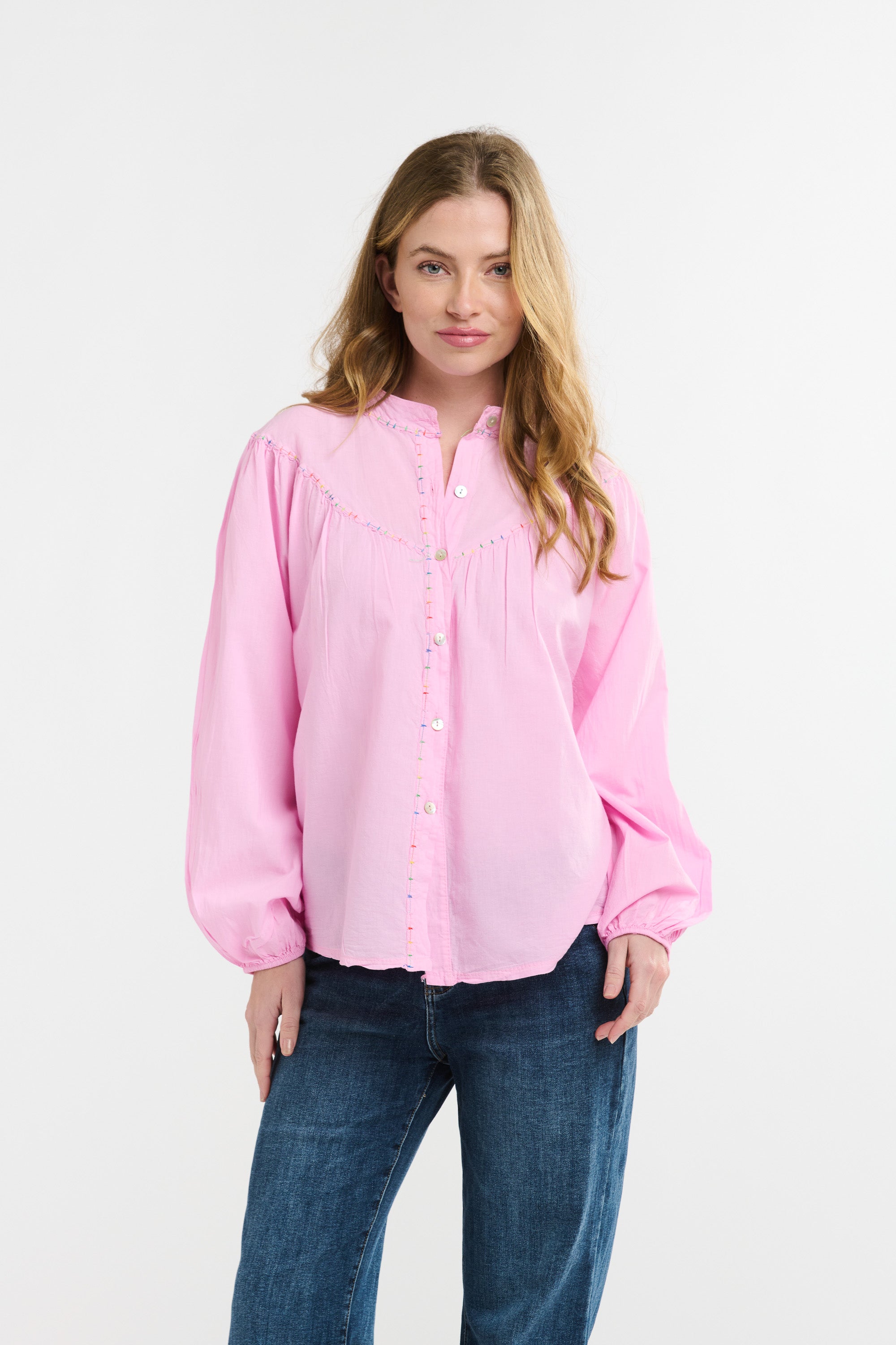 ITALIAN STAR Plume Cotton Shirt PINK