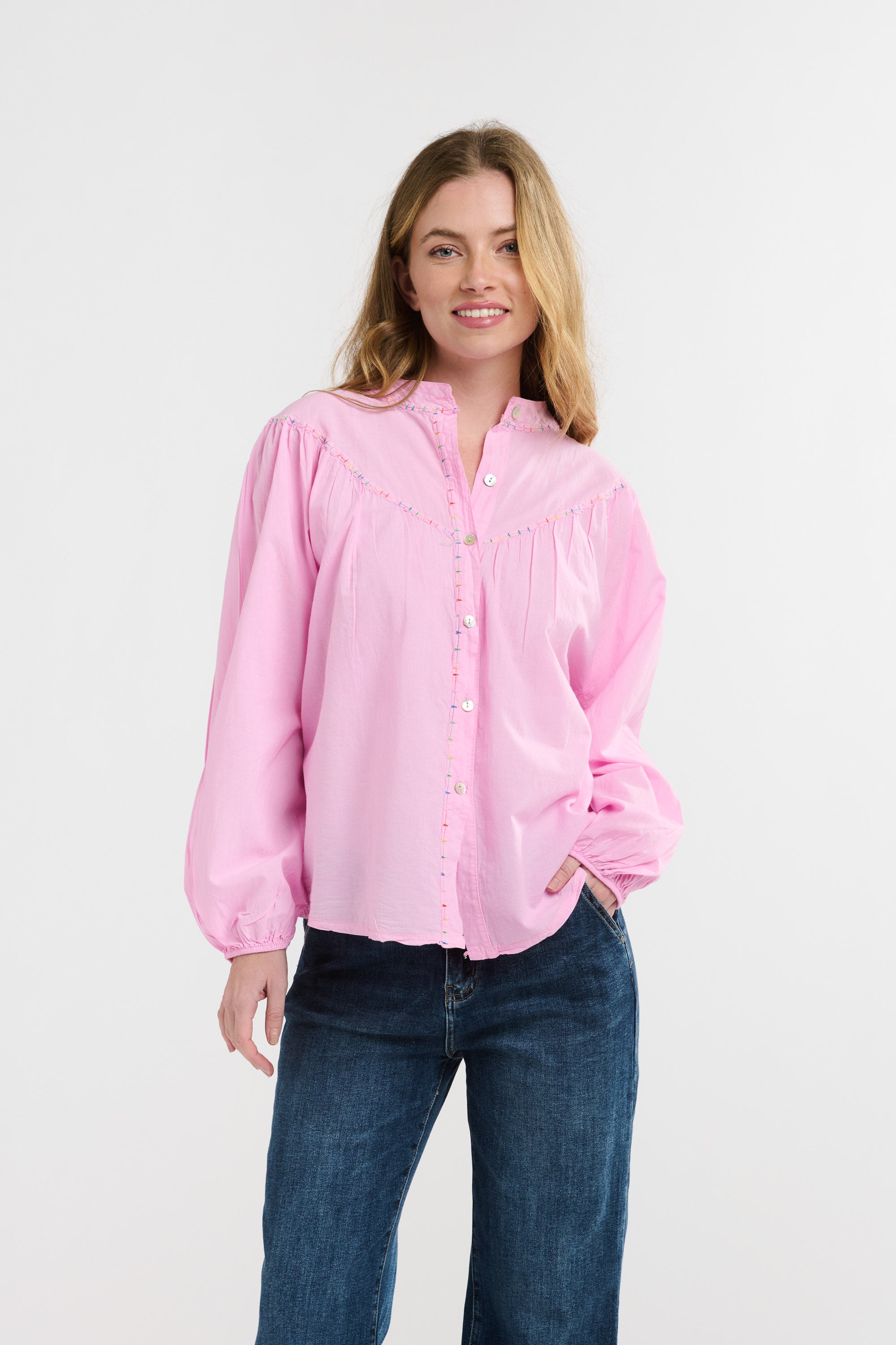 ITALIAN STAR Plume Cotton Shirt PINK