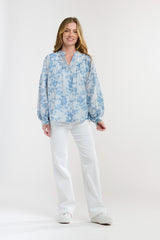 ITALIAN STAR Sybil Blouse BLUE FLOWERS