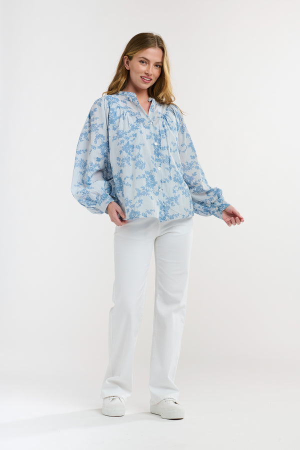 ITALIAN STAR Sybil Blouse BLUE FLOWERS