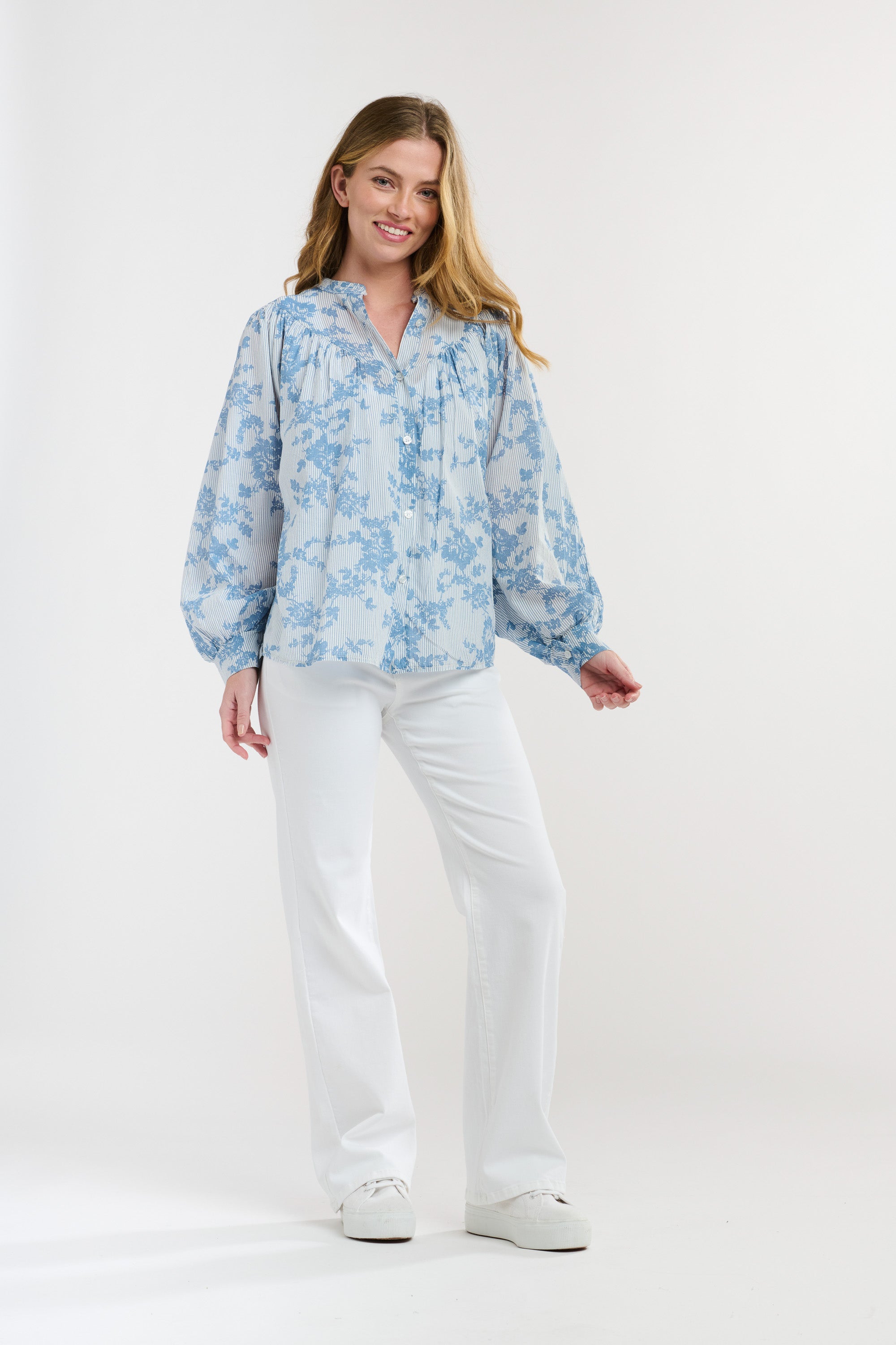 ITALIAN STAR Sybil Blouse BLUE FLOWERS