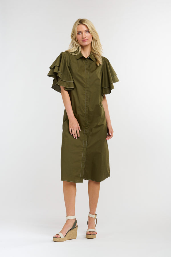 365 DAYS Lainie Flutter Dress KHAKI