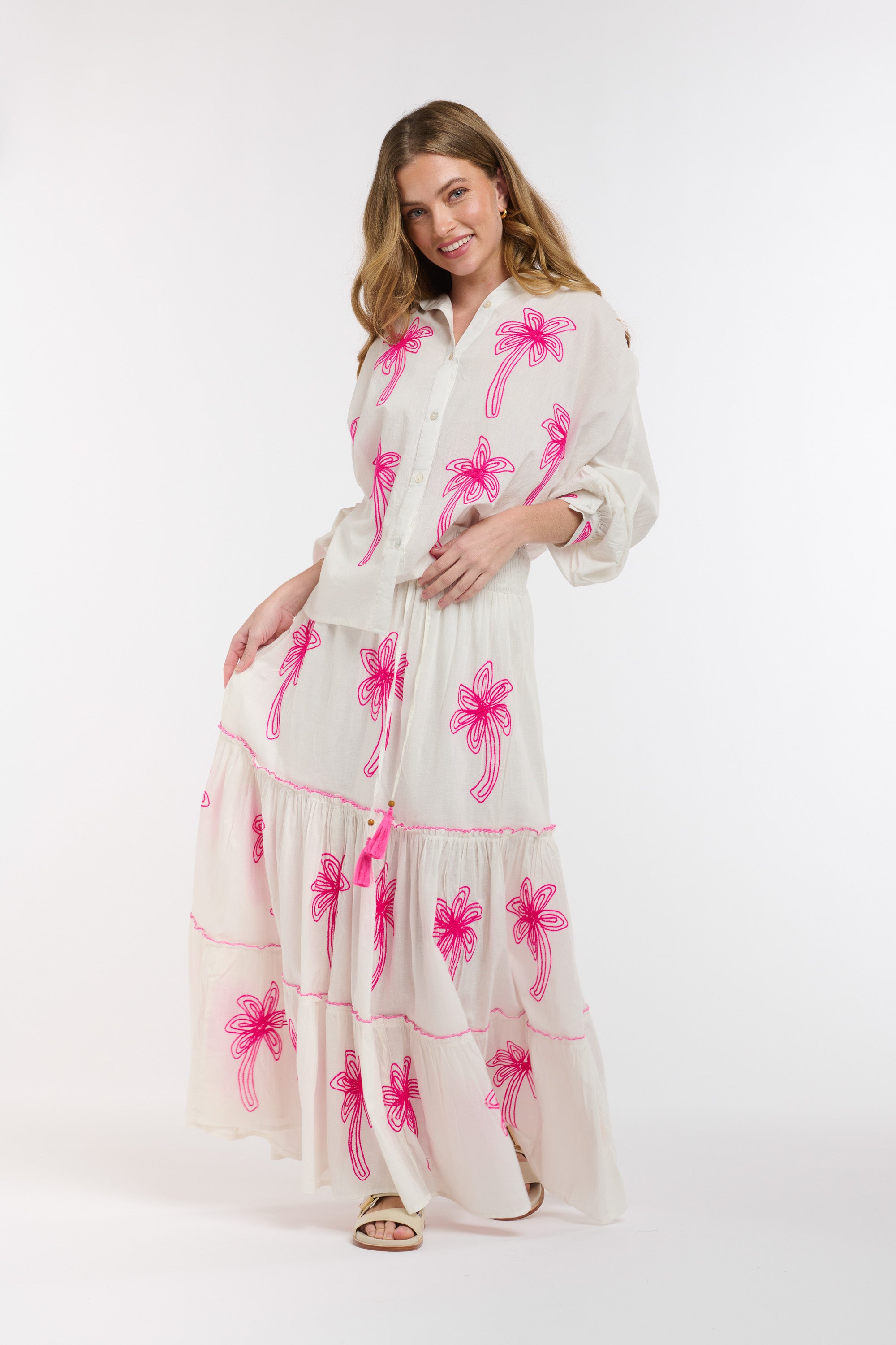 ITALIAN STAR Palm Tree Shirt HOT PINK