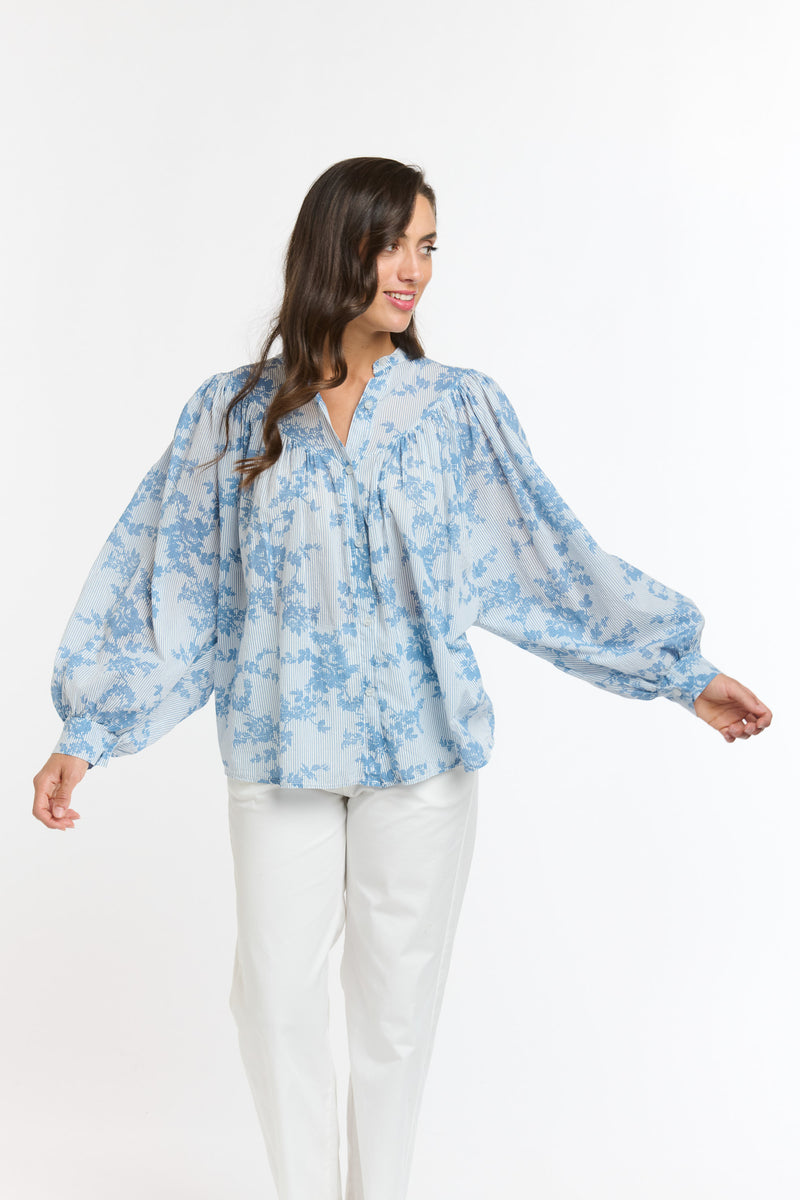 ITALIAN STAR Sybil Blouse BLUE FLOWERS