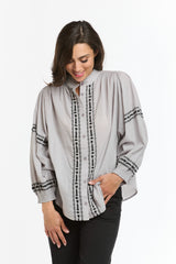 ITALIAN STAR Clara Embroidered Shirt PUTTY