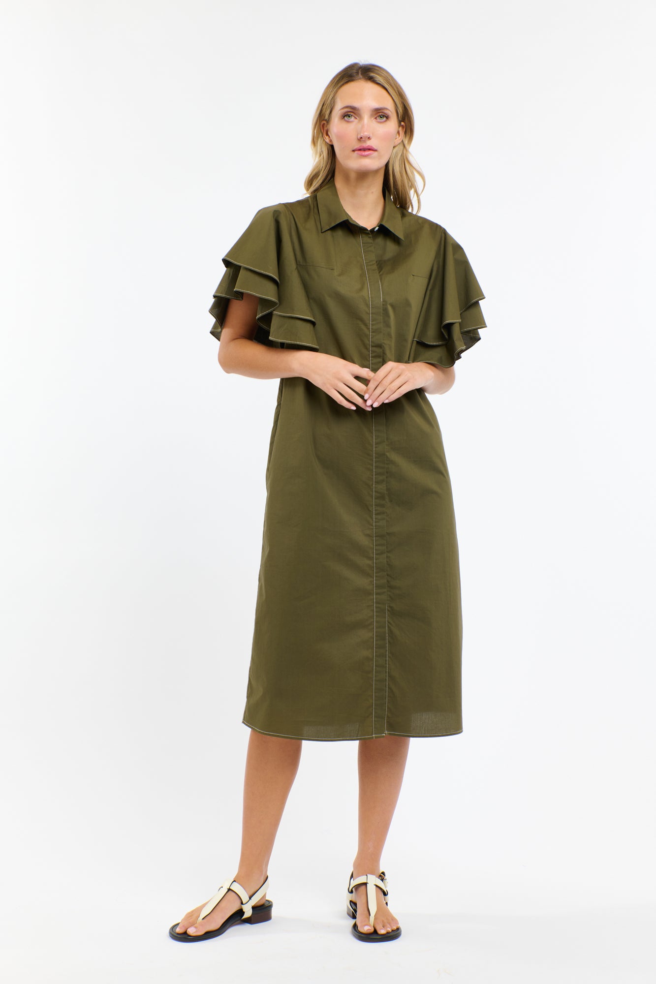 365 DAYS Lainie Flutter Dress KHAKI
