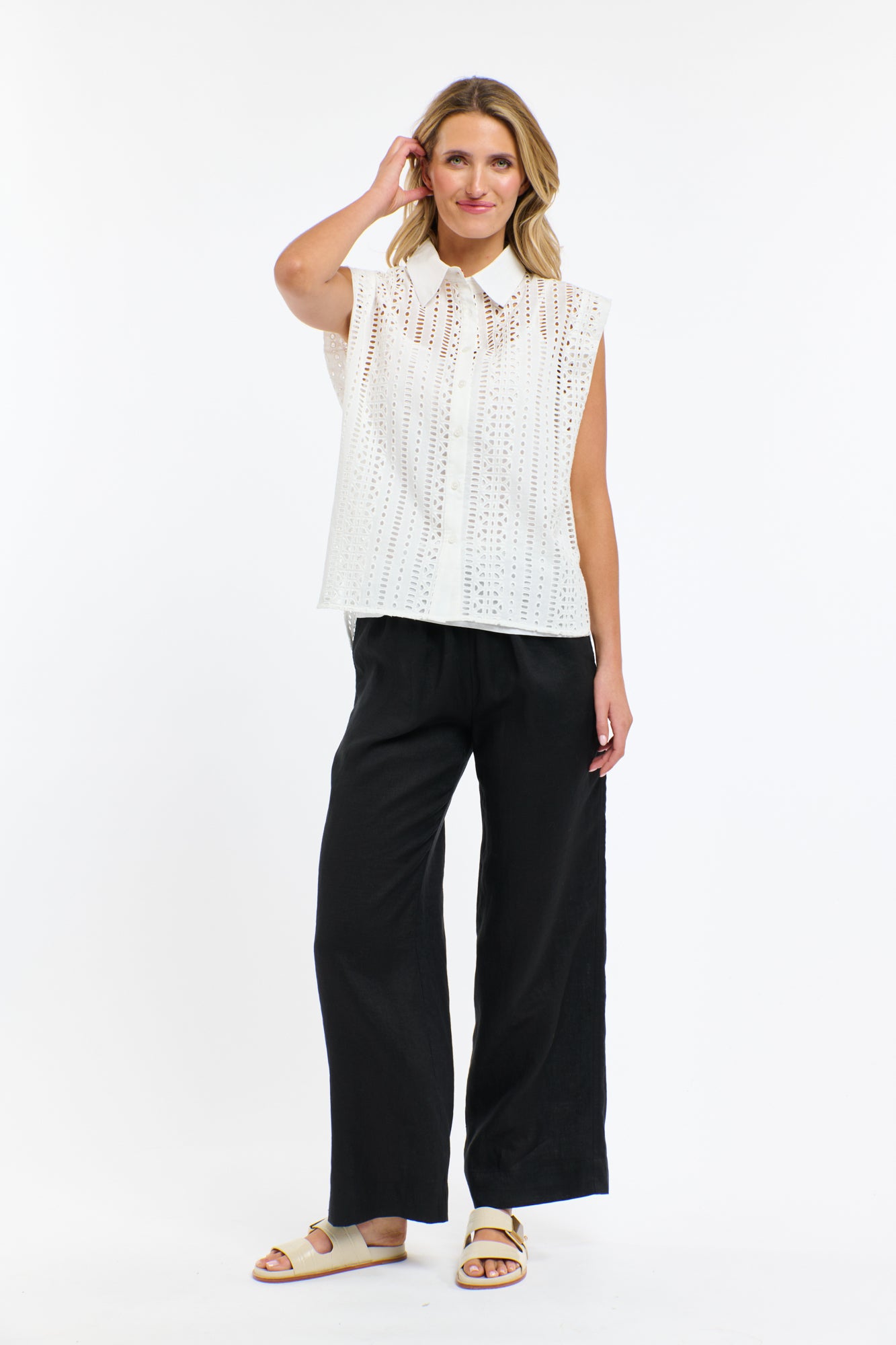 365 DAYS Casey Embroidered Shirt WHITE