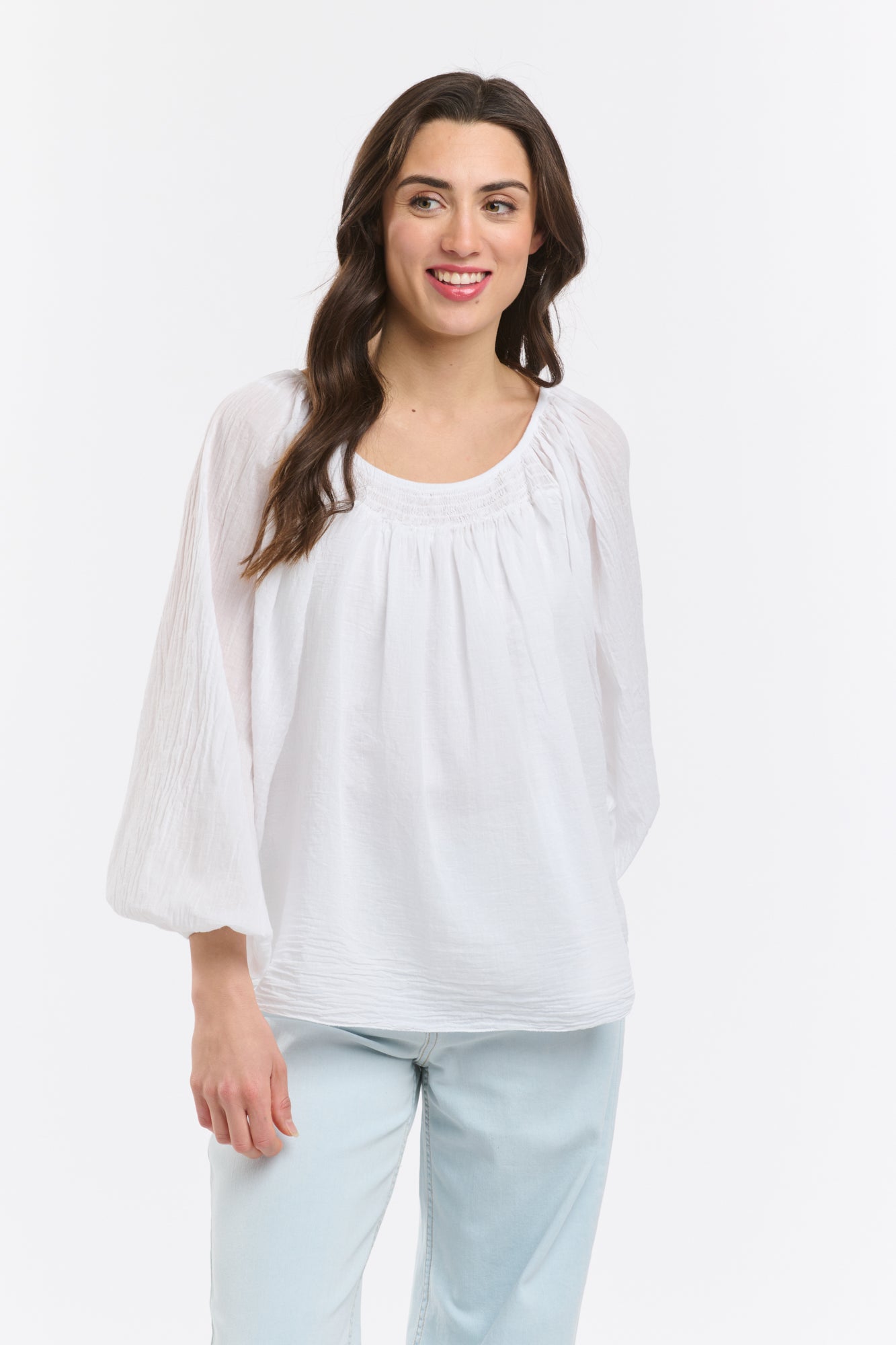 ITALIAN STAR Romance Blouse WHITE - ONE SIZE