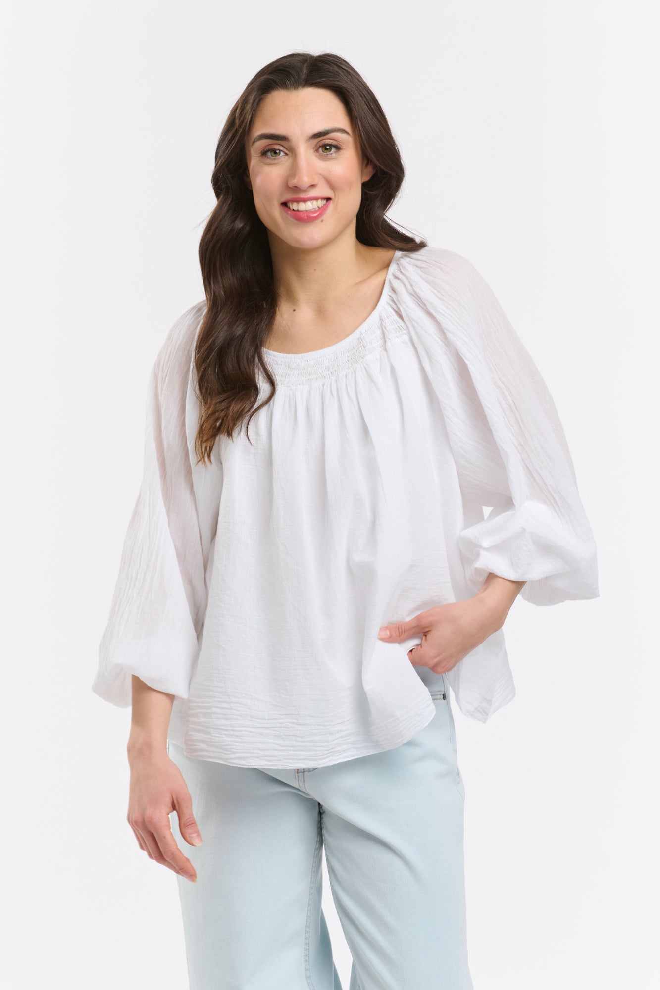 ITALIAN STAR Romance Blouse WHITE - ONE SIZE